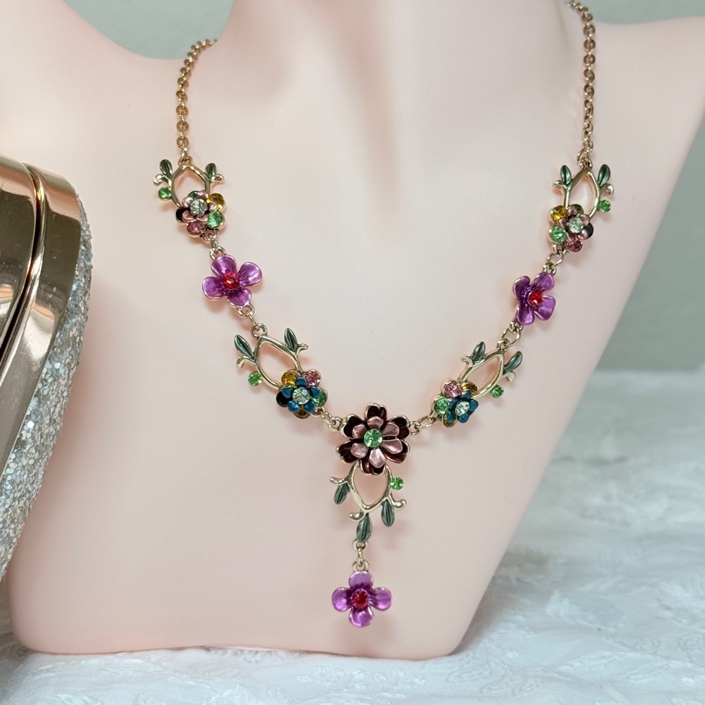 💕 Floral Multicolor Necklace - Picture 4 of 4